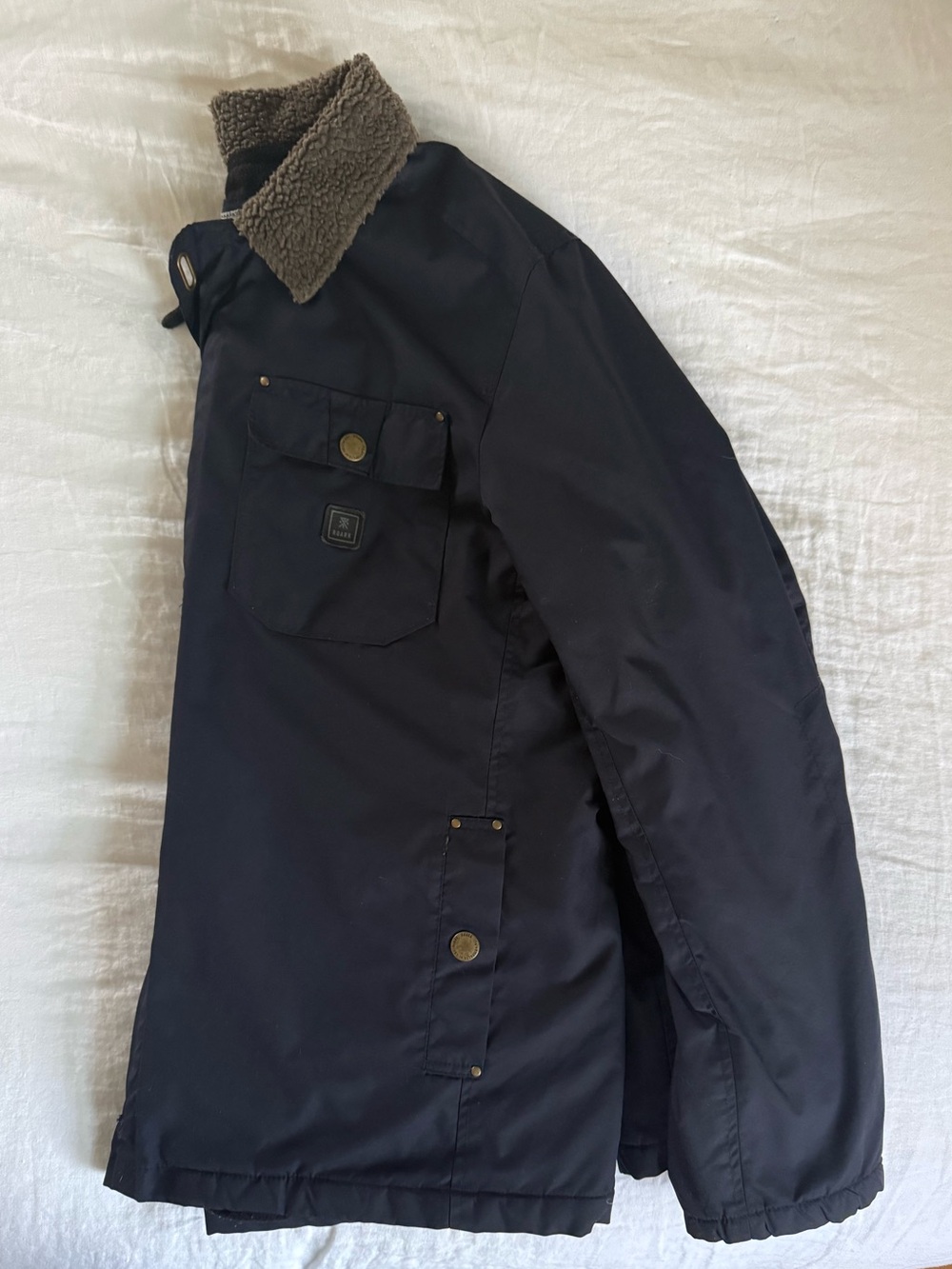 ROARK Men's Navy blue Sherpa-Collar Jacket